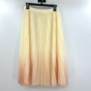 Studio West Ivory Pink Dip Tulle Midi Skirt Women's Medium